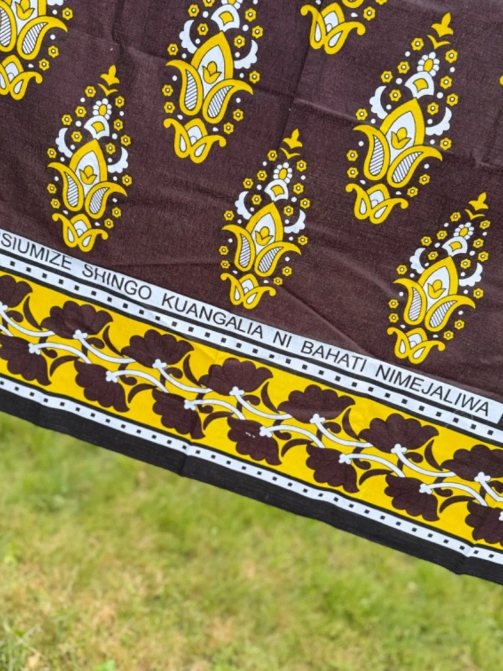 New Khanga Nzito Mali Ya Bahati Super Wax 100% Cotton Table Cloth Wall Hanging